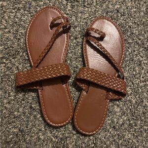 Brown Braided Women's Sandals